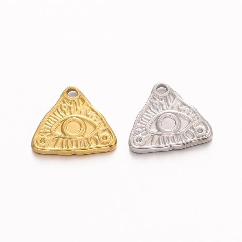 Stainless Steel Pendants, 304 Stainless Steel, Triangle, Vacuum Ion Plating, fashion jewelry & DIY 
