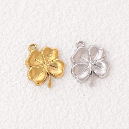 Stainless Steel Clover Pendant, 304 Stainless Steel, Four Leaf Clover, Vacuum Ion Plating, fashion jewelry & DIY 
