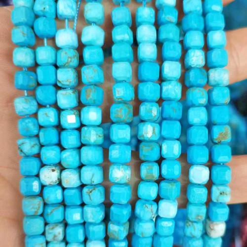 Perles en Turquoise naturelle, cadre, DIY, bleu, 6mm, Environ Vendu par brin[
