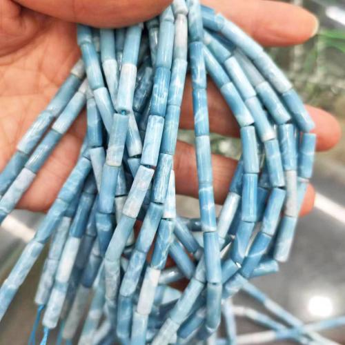 Single Gemstone Beads, Larimar, Column, DIY, blue Approx 