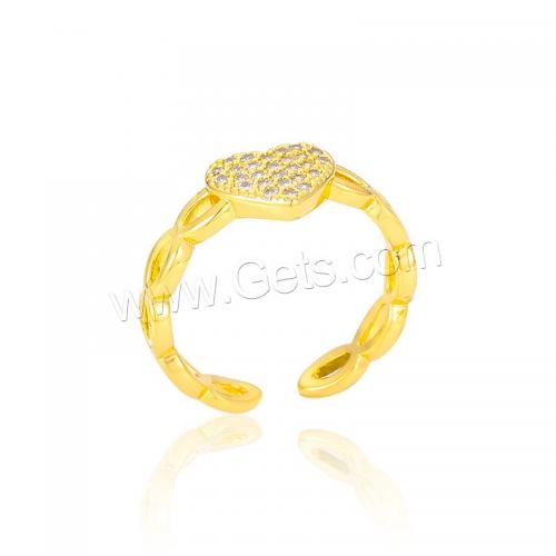 Cubic Zirconia Micro Pave Brass Finger Ring, gold color plated, fashion jewelry & micro pave cubic zirconia & for woman 
