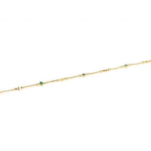 Handgemachte Messingkette, Messing, Stern, 18K vergoldet, Modeschmuck & DIY & Micro pave Zirkonia, 5mm, verkauft von m