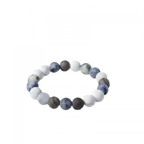 Turquoise Bracelets, Howlite, with Map Stone & Sodalite, polished, Unisex Approx 18 cm 