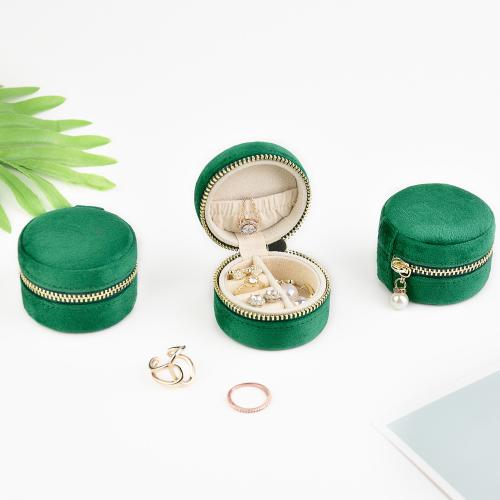 Multifunctional Jewelry Box, Velvet, Round, dustproof [