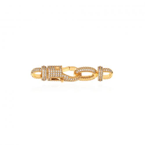 Brass Clasp, plated, fashion jewelry & DIY & micro pave cubic zirconia 