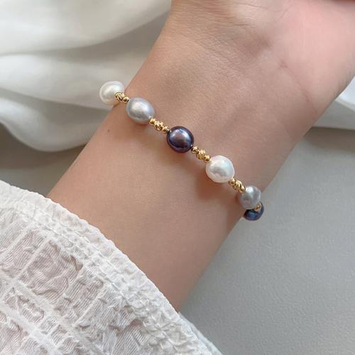 Brass Jewelry Set, with ABS Plastic Pearl, plated, fashion jewelry Bracelet length about 17cm+7cm,Necklace length about 40cm+7cm [