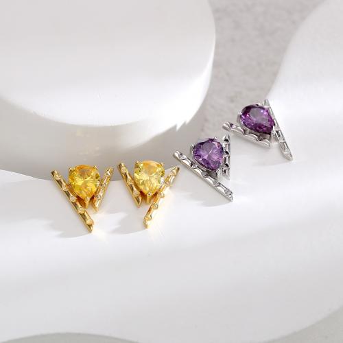 Crystal Jewelry Earring, Brass, with Crystal, plated, fashion jewelry & for woman 