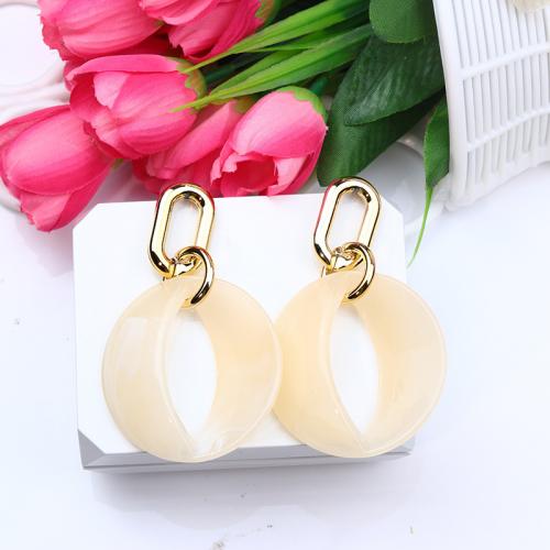 Acrylic Drop Earring, Round, painted, fashion jewelry & for woman & hollow 