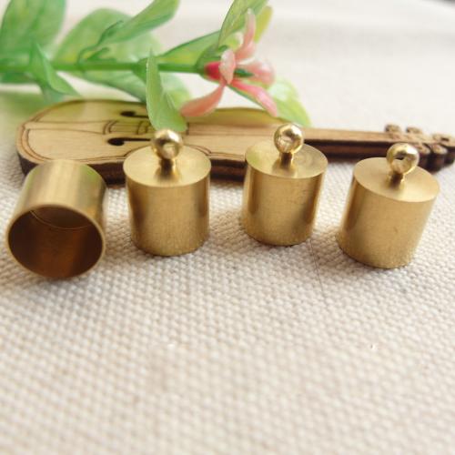 Stainless Steel Cord Tips, Brass, plated, DIY golden [