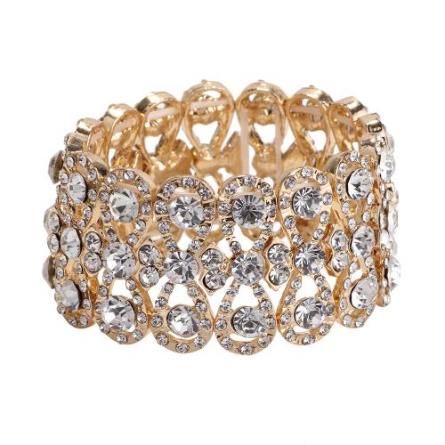Rhinestone Zinc Alloy Bangle, plated, for woman & with rhinestone Inner Approx 45mm 