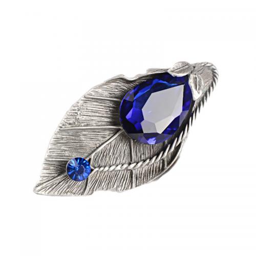 Crystal Brooch, Zinc Alloy, with Crystal, plated 