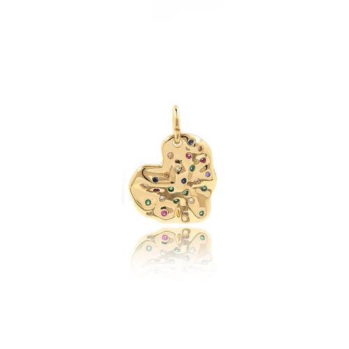 Cubic Zirconia Micro Pave Brass Pendant, Heart, plated, fashion jewelry & DIY & micro pave cubic zirconia 