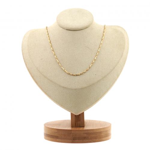 Messingkette Halskette, Messing, mit Verlängerungskettchen von 4cm, plattiert, Modeschmuck & für Frau, keine, 7.5x1x1mm, Länge:ca. 45 cm, verkauft von PC