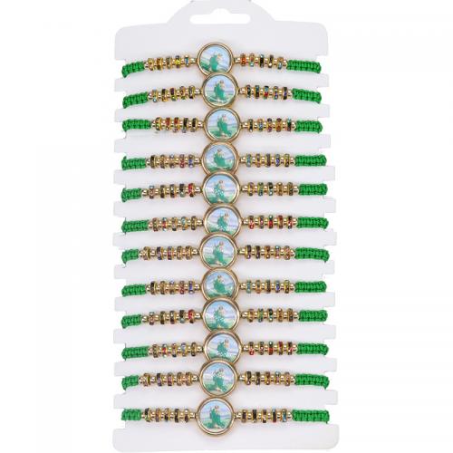 Bracelets Bijoux en verre, Cordon de noeud, avec alliage de zinc, bijoux de mode & modèles différents pour le choix, plus de couleurs à choisir, Circumference 8-28cm, Vendu par PC