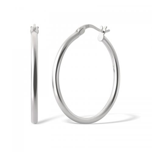 Sterling Silver Hoop Earring, 925 Sterling Silver, plated & for woman, silver color 