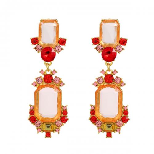 Resin Zinc Alloy Earring, with Resin & Acrylic, fashion jewelry & for woman 