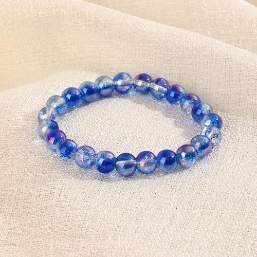 Bracelets de perle de bijou en verre, Rond, bijoux de mode & pour femme, plus de couleurs à choisir, 10mm Environ 18 cm, Vendu par PC
