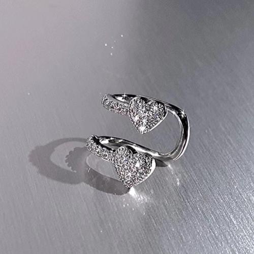 Zinc Alloy Clip Earring, with Crystal, plated, fashion jewelry & for woman 
