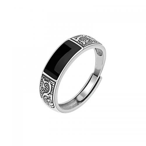 цинковый сплав Манжеты палец кольцо, плакирован серебром, Винтаж & Мужская, размер:6-9, продается PC[