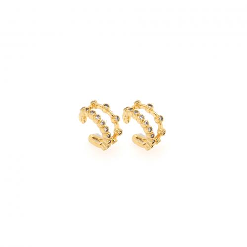 Cubic Zirconia Micro Pave Brass Earring, 18K gold plated, fashion jewelry & Unisex & micro pave cubic zirconia 