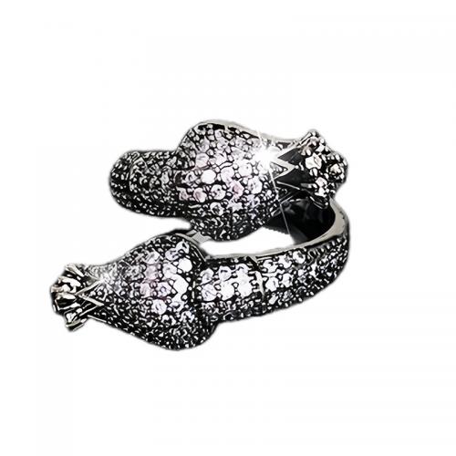 Cubic Zirconia Micro Pave Brass Finger Ring, Snake, plated, fashion jewelry & micro pave cubic zirconia & for woman US Ring 