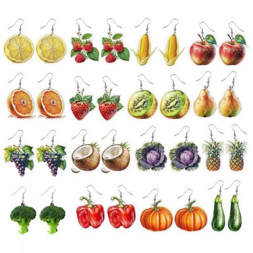 Acrylic Drop Earring, Fruit, plated & for woman 50mm 