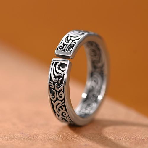 Zinc Alloy Cuff Finger Ring, silver color plated, vintage & for man, US Ring .5-11 