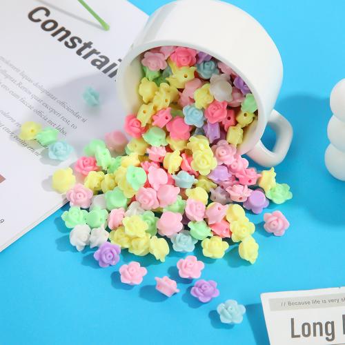 Fashion Plastic Beads, Polystyrene, Flower, DIY, mixed colors, 20mm 