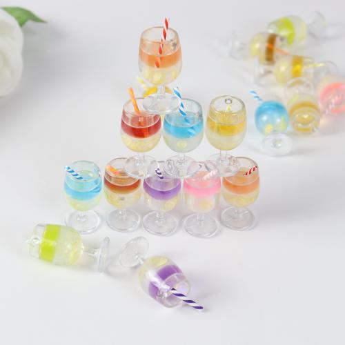 Imitation Food Resin Pendants, Cup, fashion jewelry & DIY, mixed colors Approx 