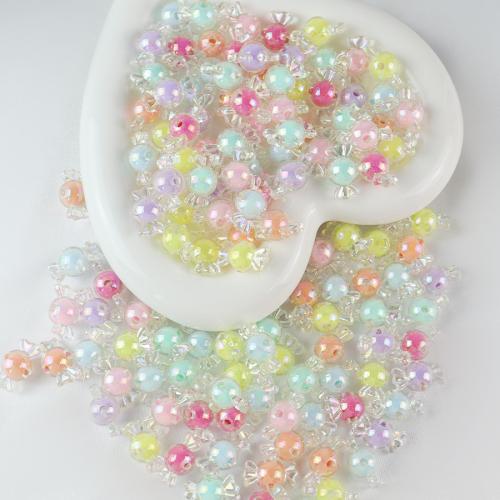 Bead in Bead Acrylic Beads, Candy, fashion jewelry & DIY, mixed colors Approx 
