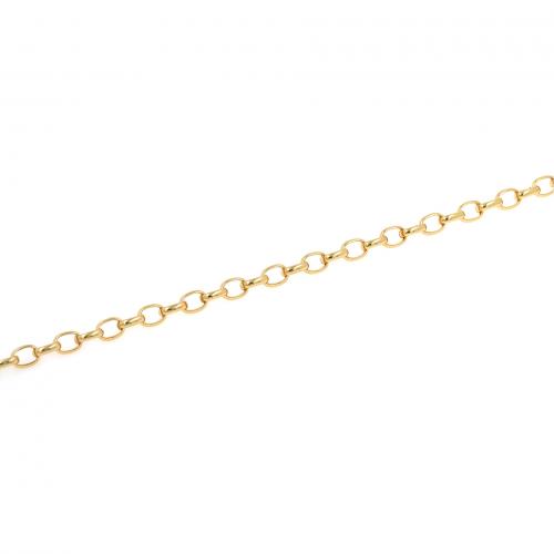 黄銅ロロ・チェーン, 銅, 18Kゴールドメッキ, ファッションジュエリー & DIY, 3mm, 売り手 M[