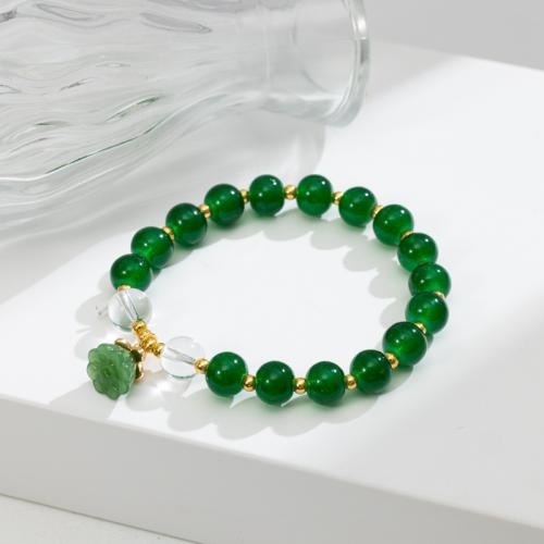 Bracelets de verre perle Zinc Alloy, avec alliage de zinc, Placage, bijoux de mode & pour femme, plus de couleurs à choisir Environ 18 cm, Vendu par PC