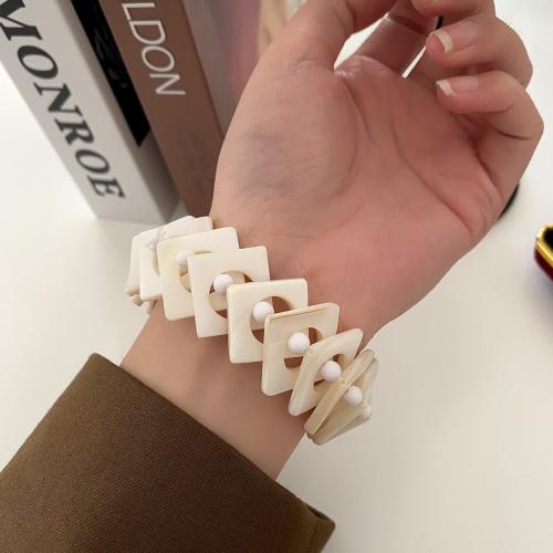 Natural White Shell Bracelet, elastic & for woman, white cm 