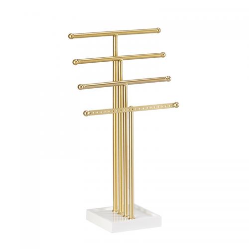 Jewelry Display Stand, Iron, with Middle Density Fibreboard, detachable & multifunctional, golden 