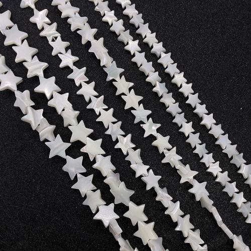 Perles de coquille de mer, coquillage, étoile, DIY & normes différentes pour le choix, blanc Environ 38 cm, Vendu par brin