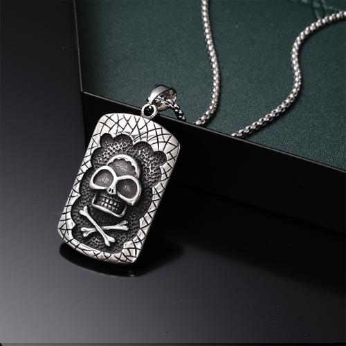 Titanium Steel Jewelry Necklace, plated, fashion jewelry, silver color cm 