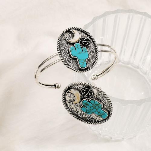 Fashion Zinc Alloy Jewelry Sets, with Synthetic Turquoise, silver color plated, fashion jewelry & for woman 