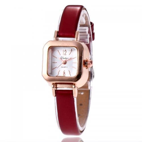 Women Wrist Watch, Zinc Alloy, with Leather & Glass & 304 Stainless Steel, Life water resistant & japanese movement & for woman Dial 22mm 10mm 