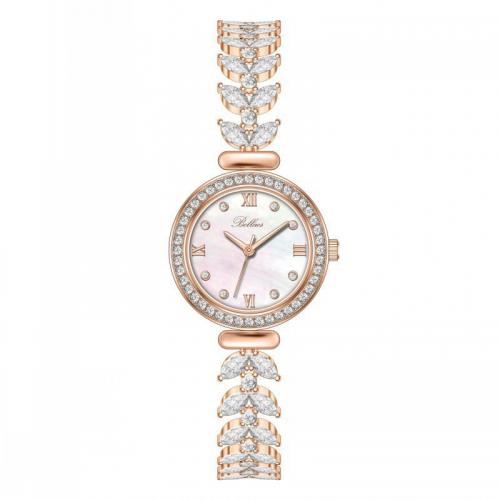 Women Wrist Watch, Zinc Alloy, with Glass & 304 Stainless Steel, Life water resistant & japanese movement & for woman & with rhinestone Dial diameter 22mm,thickness 10mm 