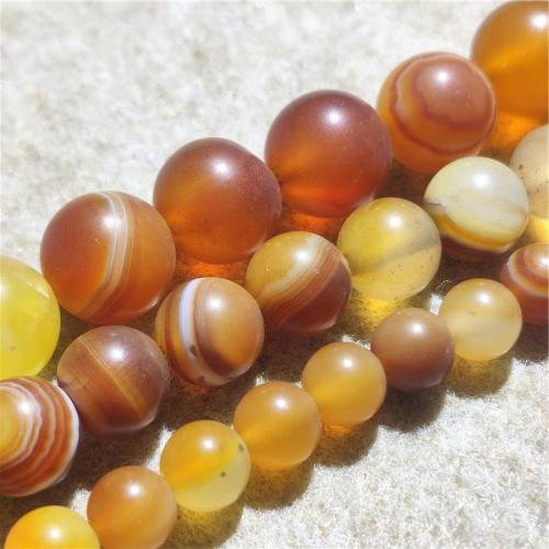 Natürliche Streifen Achat Perlen, rund, DIY & verschiedene Größen vorhanden & satiniert, gemischte Farben, Länge:ca. 36-38 cm, verkauft von Strang