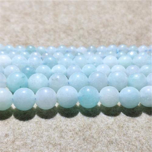 Single Gemstone Beads, Jade Quartzite, Round, fashion jewelry & DIY skyblue Approx 38-40 cm 