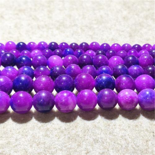 Single Gemstone Beads, Jade Quartzite, Round, fashion jewelry & DIY dark purple Approx 38-40 cm 