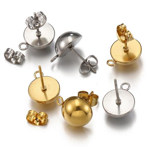 Stainless Steel Earring Stud Component, 304 Stainless Steel, DIY [