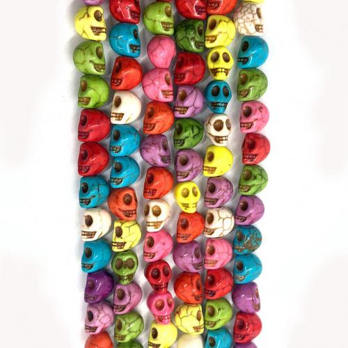 Perles en Turquoise synthétiques, crane, DIY & normes différentes pour le choix, multicolore Environ 38 cm, Vendu par brin