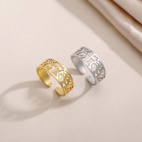 Stainless Steel Finger Ring, 304 Stainless Steel, plated, for woman & hollow inner ~20mm 