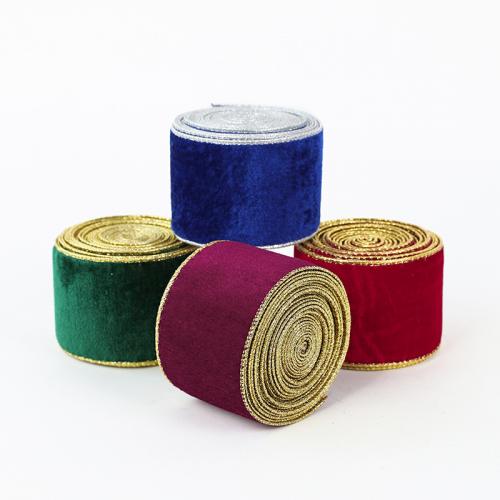 Baumwollsamt Band, Velour, Weihnachtsschmuck, keine, 2000x63mm, verkauft von Spule