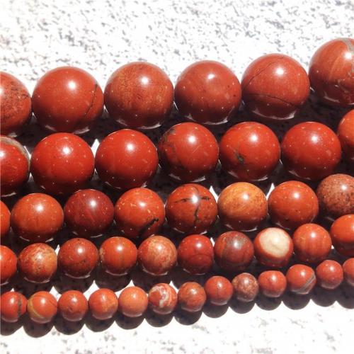 Rote Jaspis Perle, Roter Jaspis, rund, DIY & verschiedene Größen vorhanden, rot, Länge:ca. 38-40 cm, verkauft von Strang