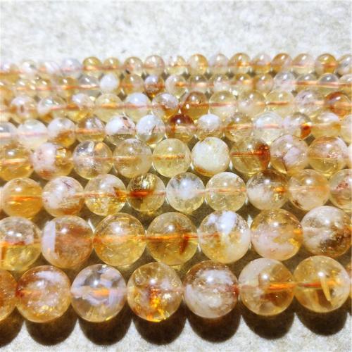 Natural Citrine Beads, Round, DIY yellow Approx 36-38 cm 