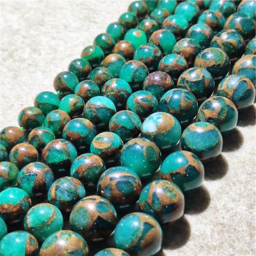 Single Gemstone Beads, Cloisonne Stone, Round, DIY mixed colors Approx 38-40 cm 