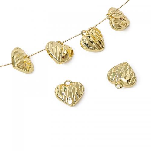 Brass Heart Pendants, 14K gold-filled, DIY 